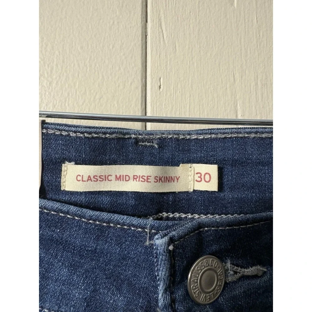 Levi's Classic Mid Rise Skinny Jeans Women's 10 Medium W30 L30 Dark Wash